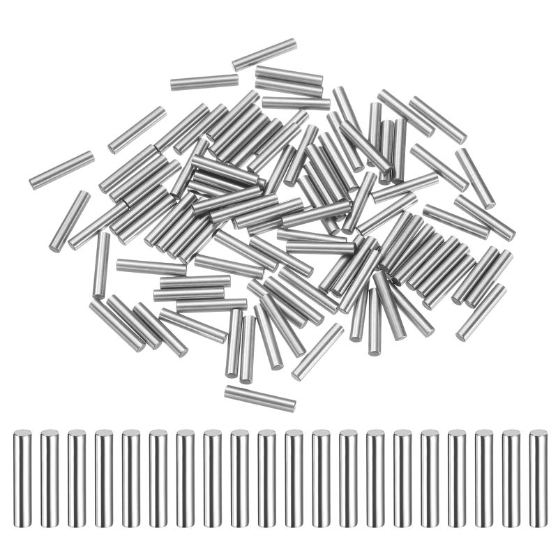 uxcell 100 Pcs 2mm x 13mm Dowel Pins Bearing Steel Cylindrical Dowel Pins Shelf Support Peg Pin Rod Fasten Elements Metal Shelf Pegs +/-0.02mm Diameter Tolerance, Silver Tone - Image 1